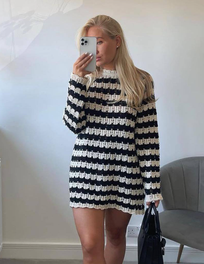 Lily Moda Harper Khaki Knitted Dress